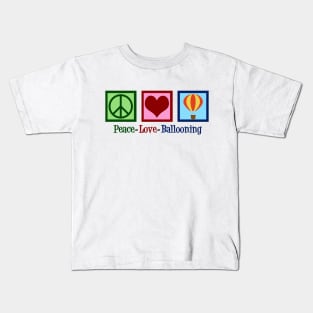 Peace Love Hot Air Balloons Kids T-Shirt